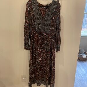 Knox Rose Multicolor Paisley Long Sleeve Dress